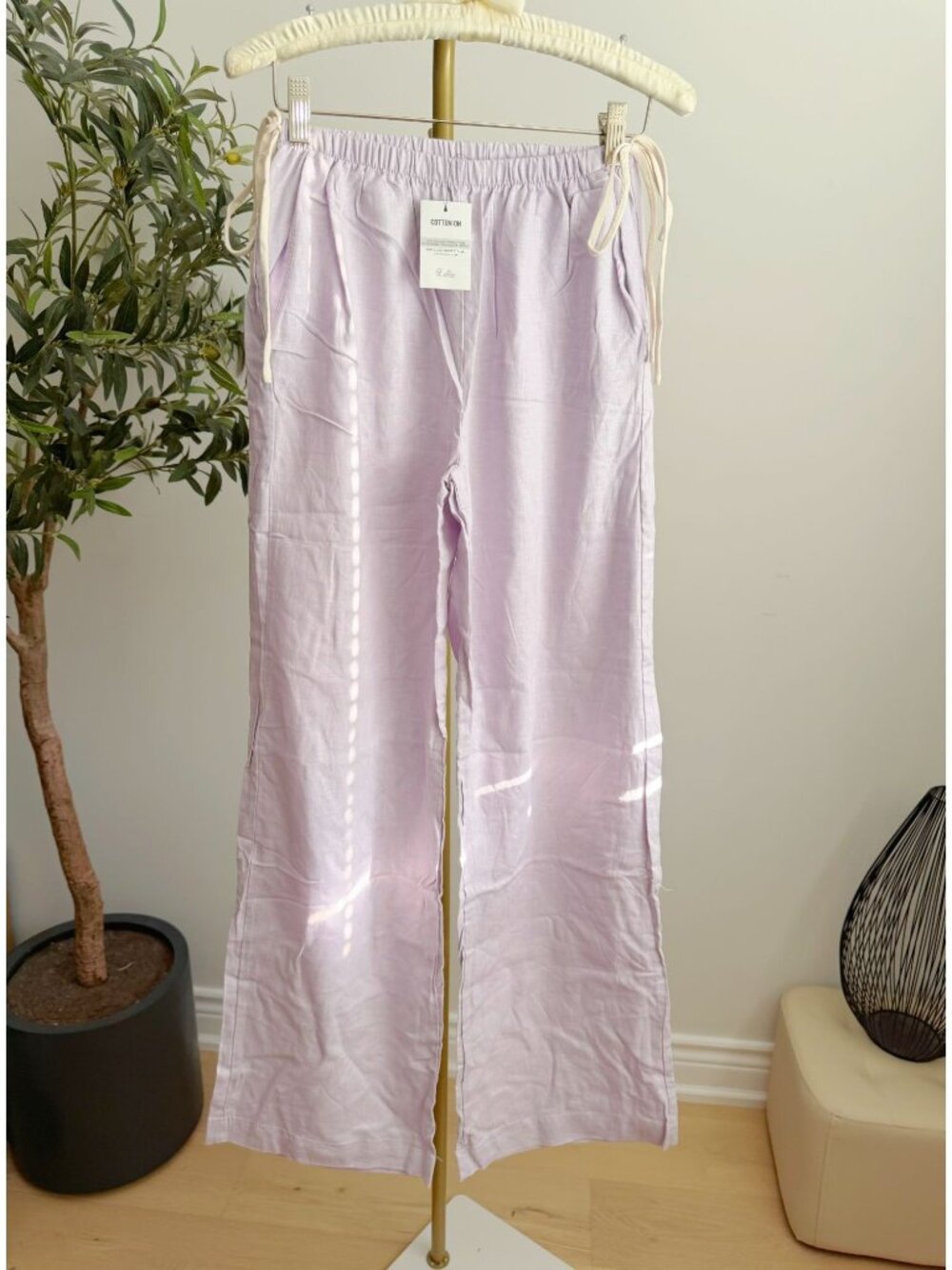 Cotton On Haven Side Tie Light Lilac Wide Leg Pants Size XS NWT - Picture 4 of 8
